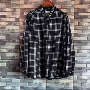 Jachs Girlfriend Women's New York Flannel Sz XXL Black Shirt Plaid Side Pockets